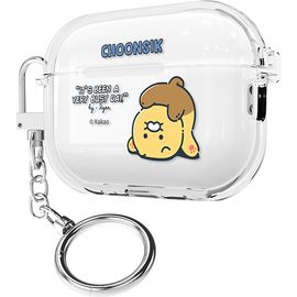 [S2B] KAKAOFRIENDS Choonsik Cartoon AirPods Pro2 Clear Slim Case - Apple Bluetooth Earphones All-in-One Case - Made in Korea